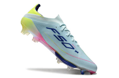 Men's Adidas F50+ Lightstrike Elite FG Firm Ground Low-Tops Football Boots - Blue/Yellow/Pink