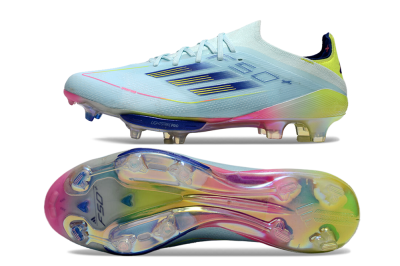 Men's Adidas F50+ Lightstrike Elite FG Firm Ground Low-Tops Football Boots - Blue/Yellow/Pink
