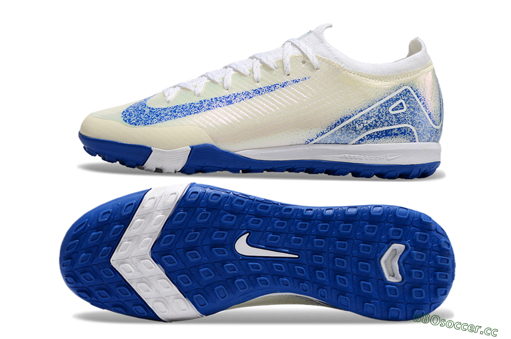 Unisex Nike Air Zoom Mercurial Vapor 16 Elite TF Artificial Turf Low-Tops Football Shoes - White/Blue/Jade 1