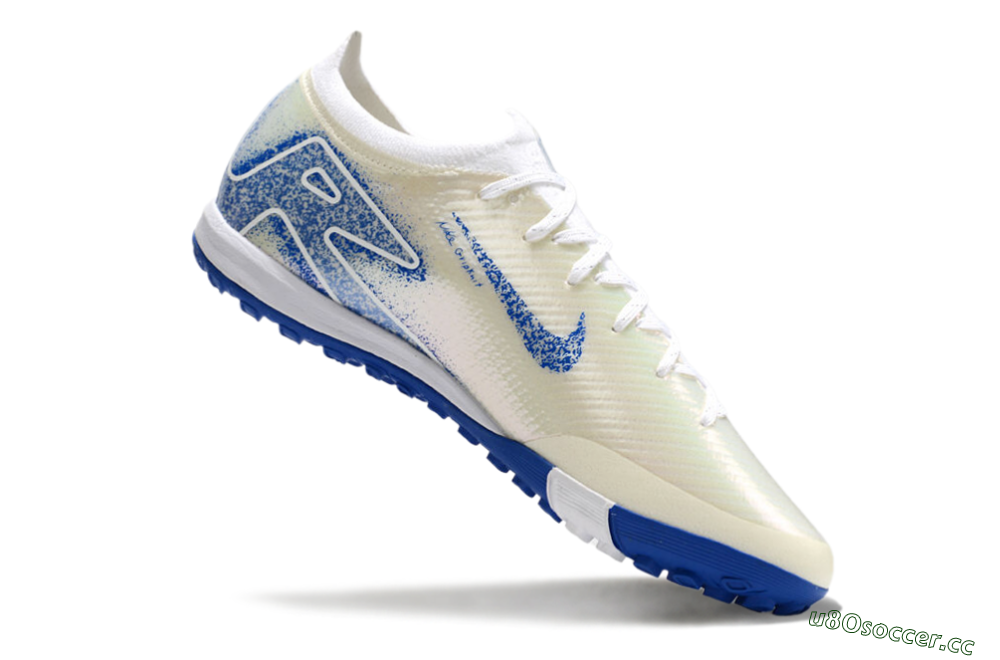 Unisex Nike Air Zoom Mercurial Vapor 16 Elite TF Artificial Turf Low-Tops Football Shoes - White/Blue/Jade 5