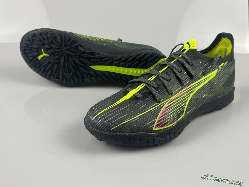 Men's Puma Ultra Ultimate TF Artificial Turf Low-Tops Football Shoes - Oliver Green/Yellow