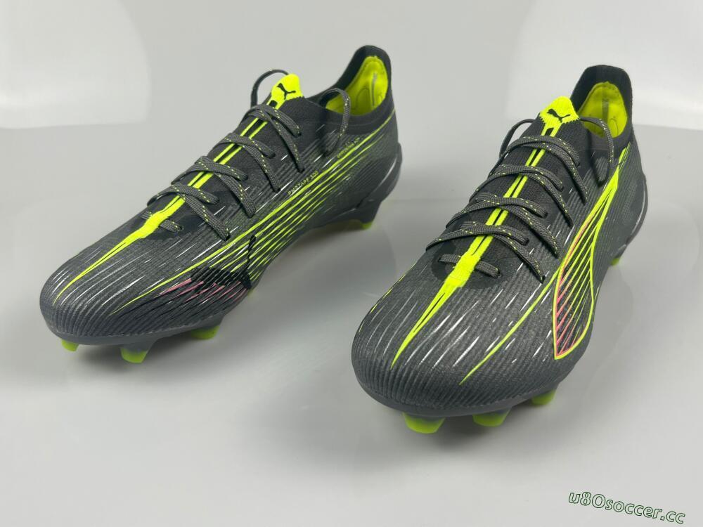 Men's Puma Ultra Ultimate FG Firm Ground Low-Tops Football Boots - Oliver Green/Yellow
