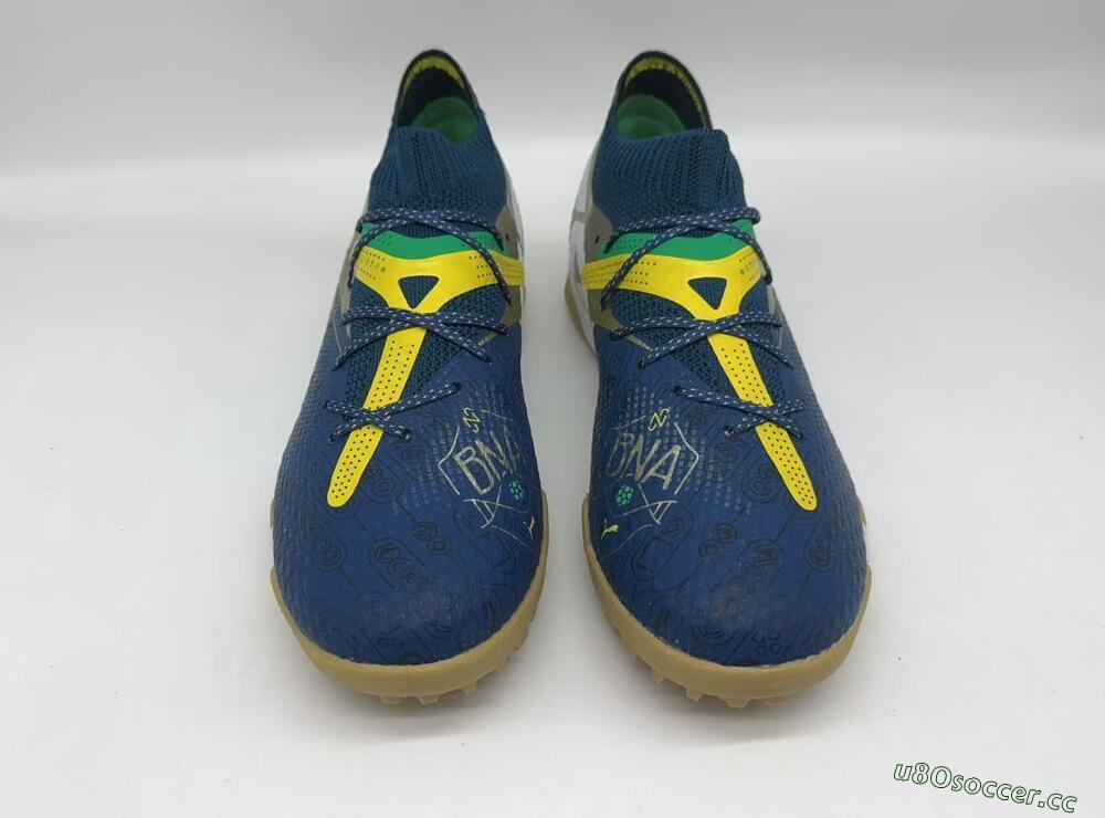 Men's Puma x Neymar Future 7 Ultimate bna TF Artificial Turf Low-Tops Football Shoes - Blue/Yellow/Green