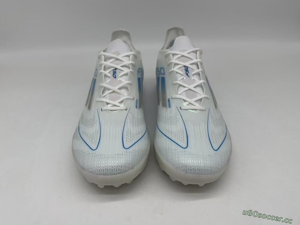 Men's Adidas F50 Pro TF Artificial Turf Low-Tops Football Shoes - White/Blue