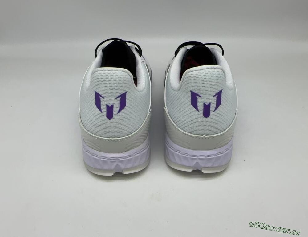 Men's Adidas x Messi F50 Pro TF Artificial Turf Low-Tops Football Shoes - White/Purple/Black