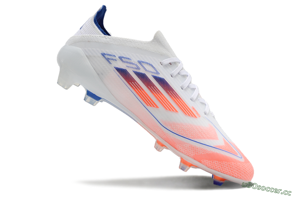 Unisex Adidas F50 Elite Firm Ground Low-Tops Football Boots - Pink/White/Blue 5