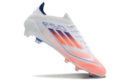 Unisex Adidas F50 Elite Firm Ground Low-Tops Football Boots - Pink/White/Blue
