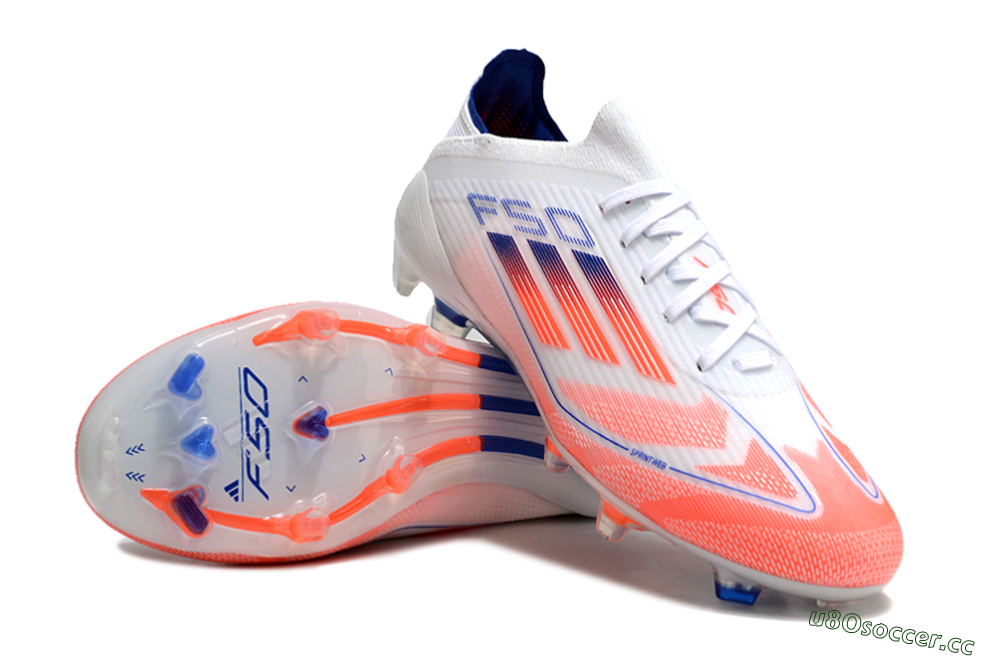 Unisex Adidas F50 Elite Firm Ground Low-Tops Football Boots - Pink/White/Blue 4