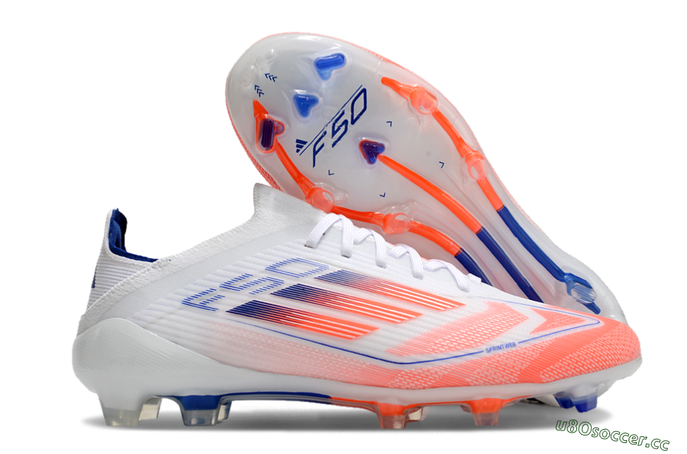 Unisex Adidas F50 Elite Firm Ground Low-Tops Football Boots - Pink/White/Blue 2