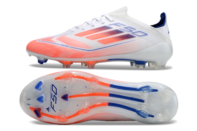 Unisex Adidas F50 Elite Firm Ground Low-Tops Football Boots - Pink/White/Blue