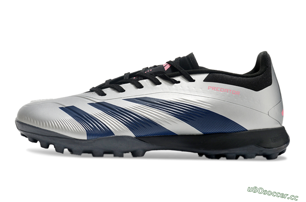 Men's Adidas Predator 24 Elite TF Artificial Turf Low-Tops Football Shoes - Silver/Blue/Pink 0