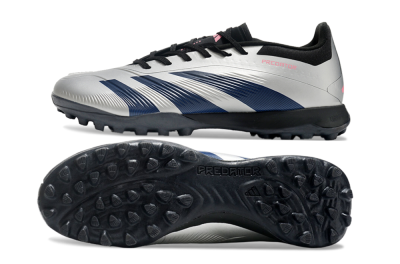 Men's Adidas Predator 24 Elite TF Artificial Turf Low-Tops Football Shoes - Silver/Blue/Pink