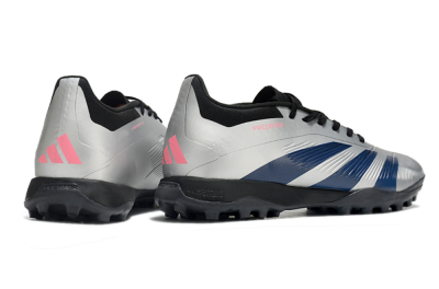 Men's Adidas Predator 24 Elite TF Artificial Turf Low-Tops Football Shoes - Silver/Blue/Pink
