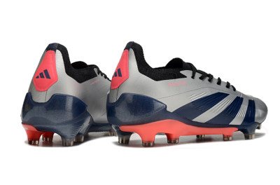 Men's Adidas Predator 24 Elite FG Firm Ground Low-Tops Football Boots - Silver/Blue/Red