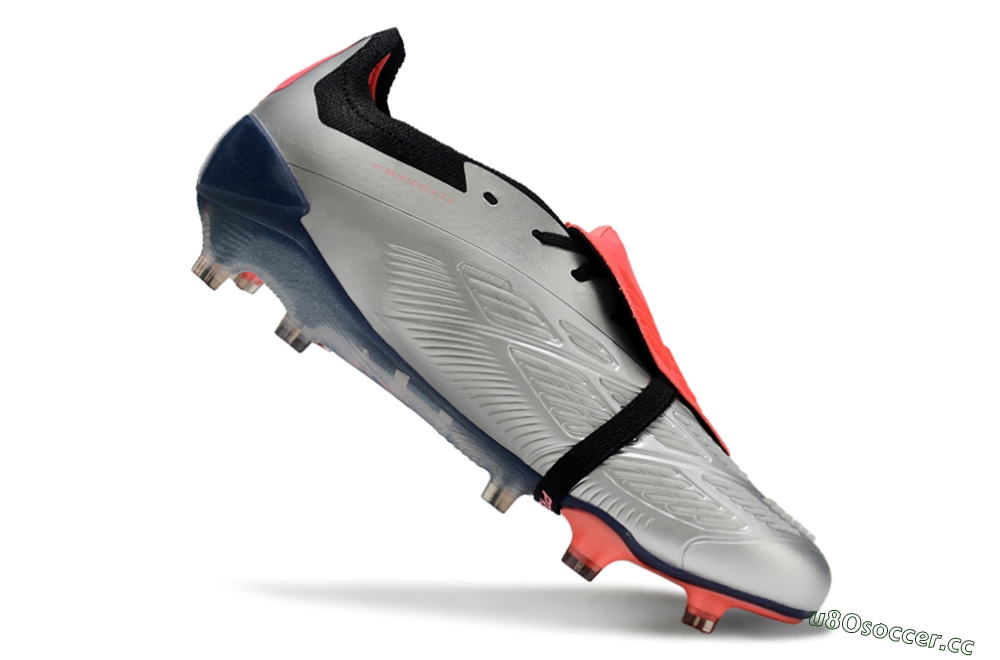 Men's Adidas Predator Elite Foldover Tongue FG Firm Ground Low-Tops Football Boots - Silver/Blue/Red 4