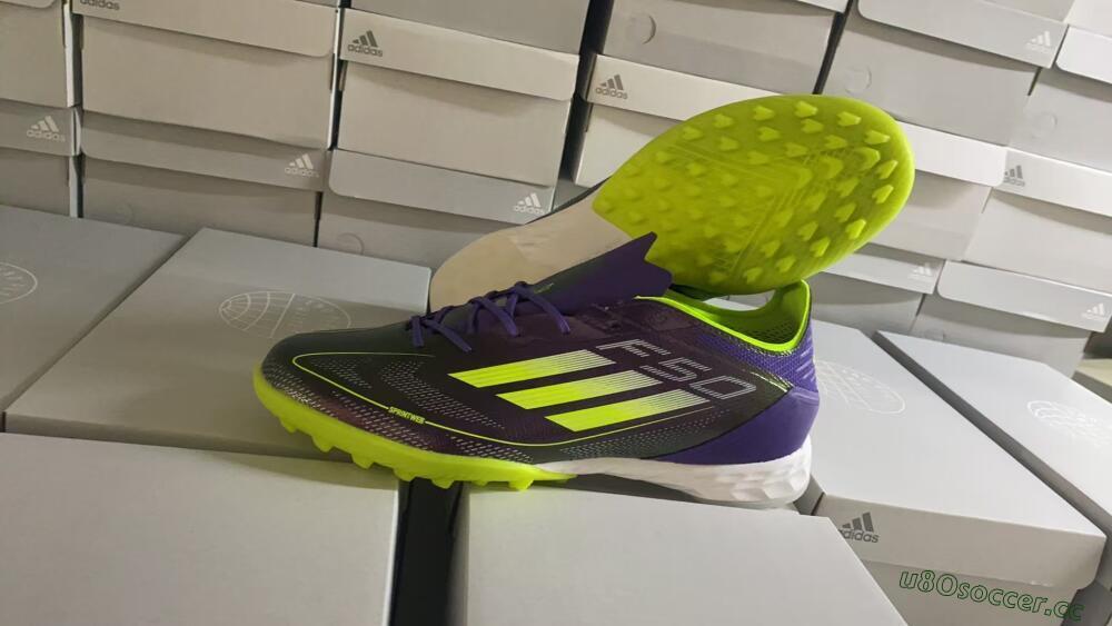Unisex Adidas F50 Elite TF Artificial Turf Low-Tops Football Shoes - Purple/Yellow/White