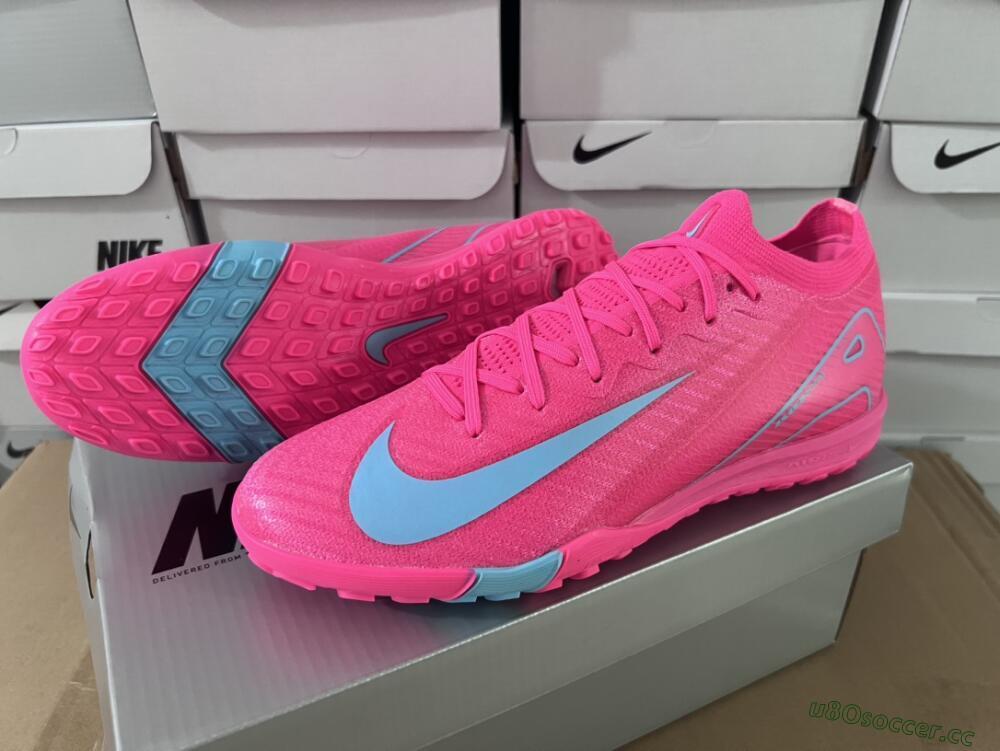 Men's Nike Air Zoom Mercurial Vapor 16 Elite TF Artificial Turf Low-Tops Football Shoes - Pink/Red/Jade