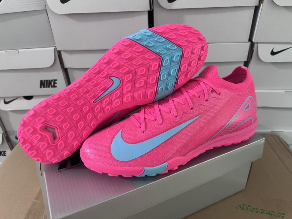 Men's Nike Air Zoom Mercurial Vapor 16 Elite TF Artificial Turf Low-Tops Football Shoes - Pink/Red/Jade