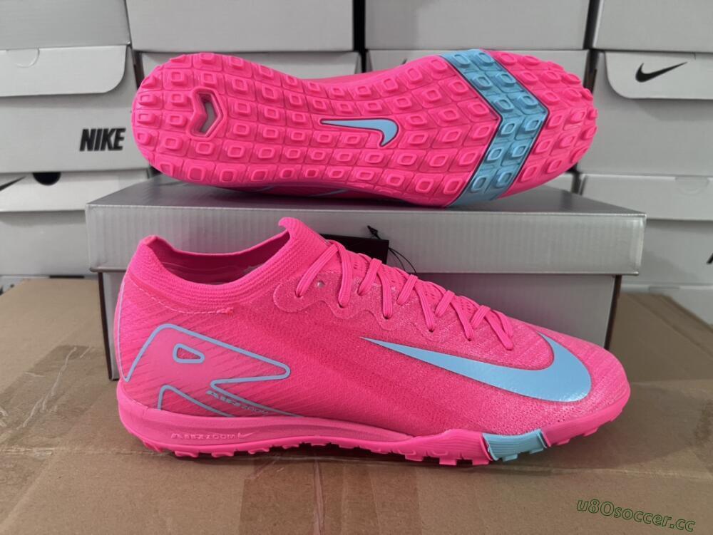 Men's Nike Air Zoom Mercurial Vapor 16 Elite TF Artificial Turf Low-Tops Football Shoes - Pink/Red/Jade