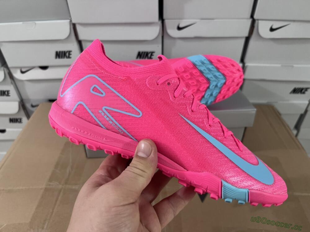 Men's Nike Air Zoom Mercurial Vapor 16 Elite TF Artificial Turf Low-Tops Football Shoes - Pink/Red/Jade
