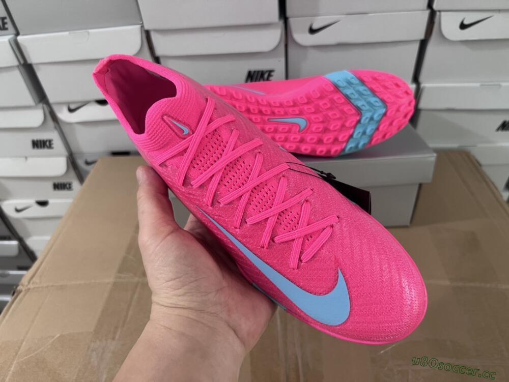 Men's Nike Air Zoom Mercurial Vapor 16 Elite TF Artificial Turf Low-Tops Football Shoes - Pink/Red/Jade