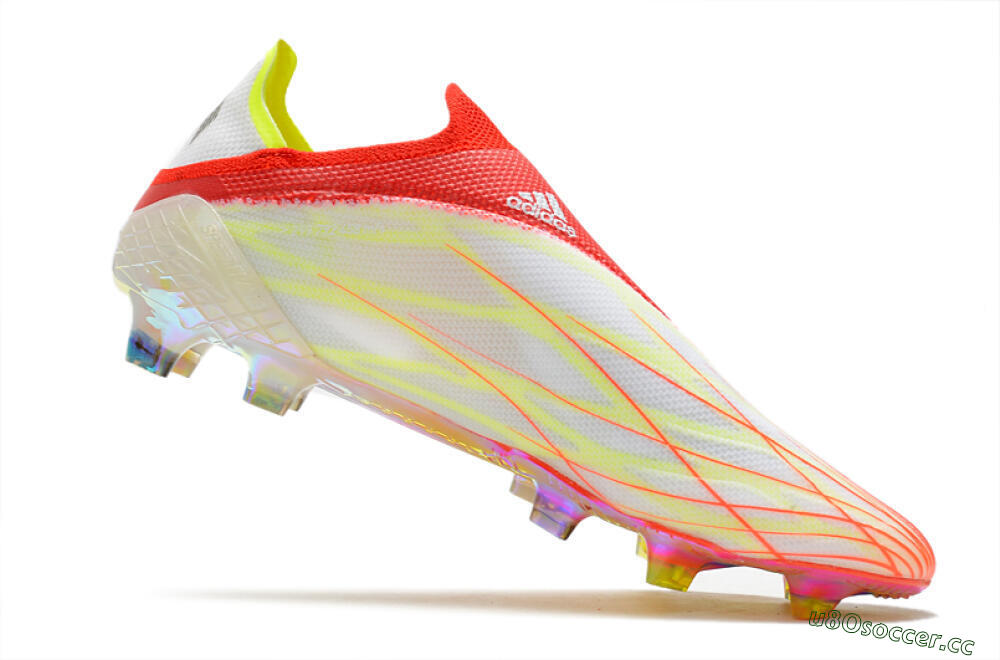Men's Adidas X Speedflow+ Laceless FG Firm Ground Low-Tops Football Boots - Red/Yellow/Gold 4