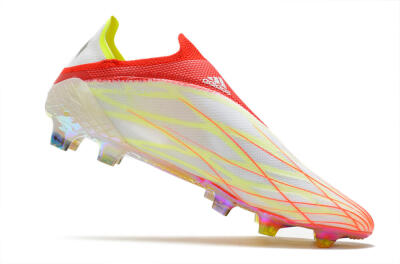 Men's Adidas X Speedflow+ Laceless FG Firm Ground Low-Tops Football Boots - Red/Yellow/Gold