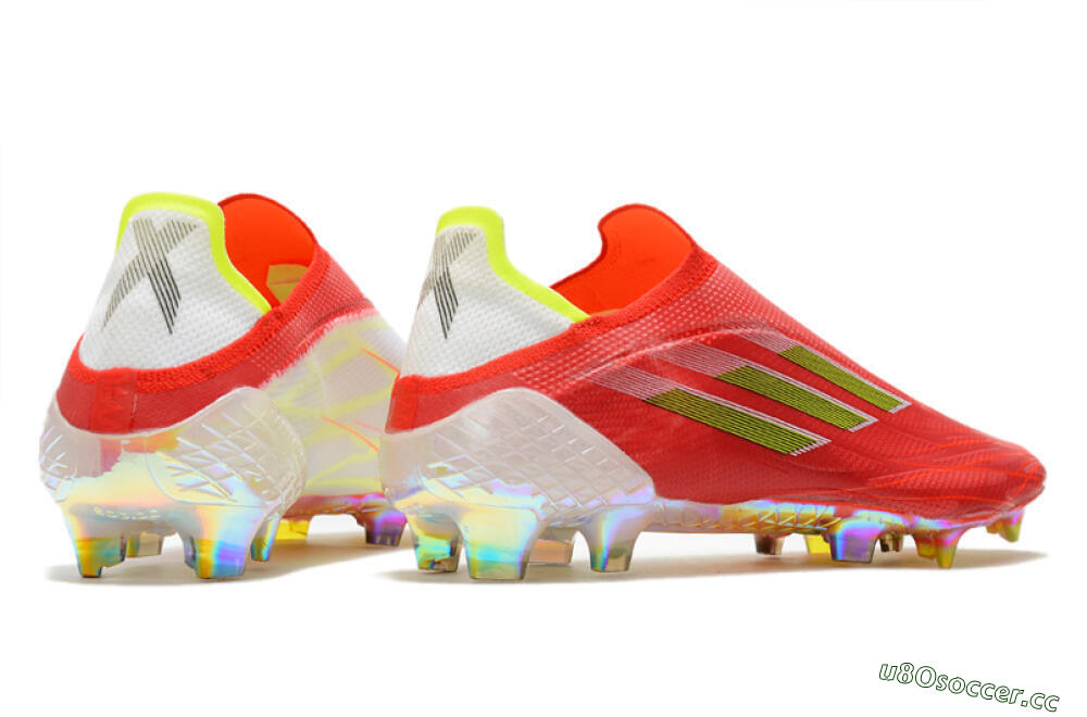 Men's Adidas X Speedflow+ Laceless FG Firm Ground Low-Tops Football Boots - Red/Yellow/Gold 6