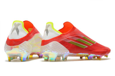 Men's Adidas X Speedflow+ Laceless FG Firm Ground Low-Tops Football Boots - Red/Yellow/Gold