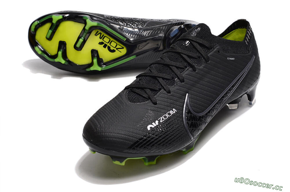 Women's Nike Air Zoom Mercurial Vapor 15 Elite FG Firm Ground Low-Tops Football Boots - Black/White/Yellow 3