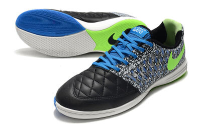 Men's Nike Lunar Gato 2 IC Indoor & Futsal Low-Tops Football Shoes - Black/Blue/Yellow