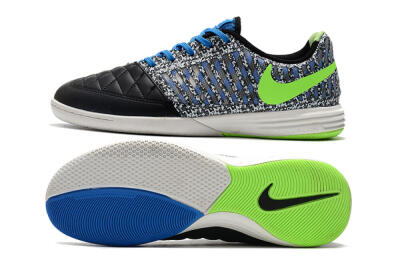 Men's Nike Lunar Gato 2 IC Indoor & Futsal Low-Tops Football Shoes - Black/Blue/Yellow