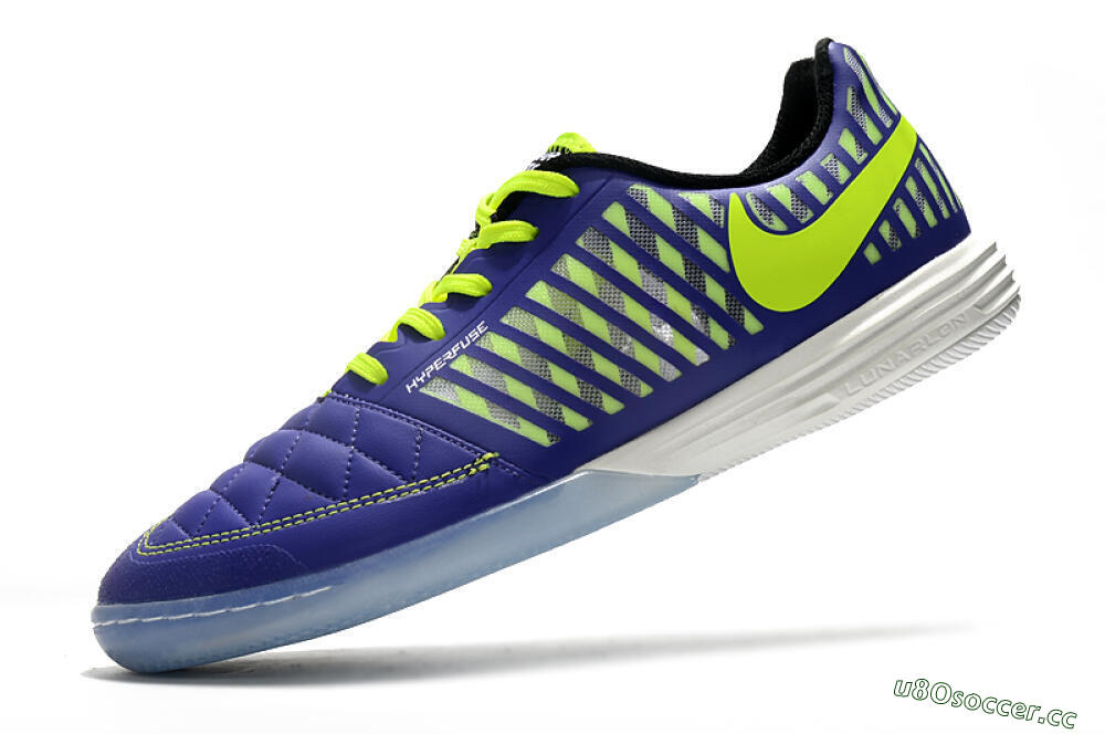 Men's Nike Lunar Gato 2 IC Indoor & Futsal Low-Tops Football Shoes - Blue/Yellow/White 5