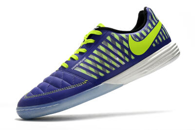 Men's Nike Lunar Gato 2 IC Indoor & Futsal Low-Tops Football Shoes - Blue/Yellow/White