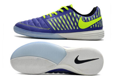 Men's Nike Lunar Gato 2 IC Indoor & Futsal Low-Tops Football Shoes - Blue/Yellow/White