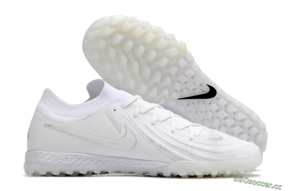 Men's Nike Phantom GX 2 Elite TF Artificial Turf Low-Tops Football Shoes - White/Beige/Black 2
