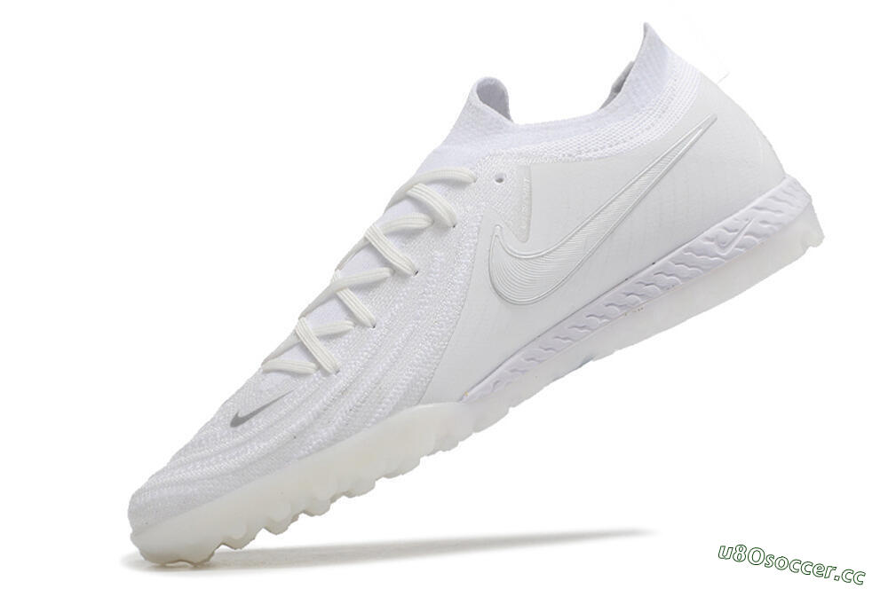 Men's Nike Phantom GX 2 Elite TF Artificial Turf Low-Tops Football Shoes - White/Beige/Black 5