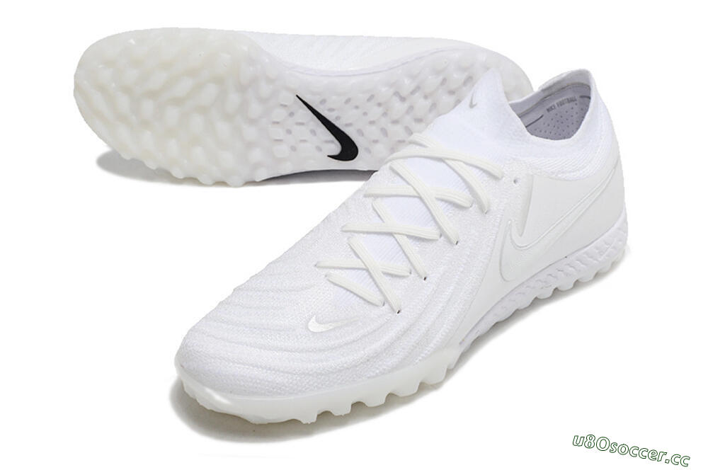 Men's Nike Phantom GX 2 Elite TF Artificial Turf Low-Tops Football Shoes - White/Beige/Black 3