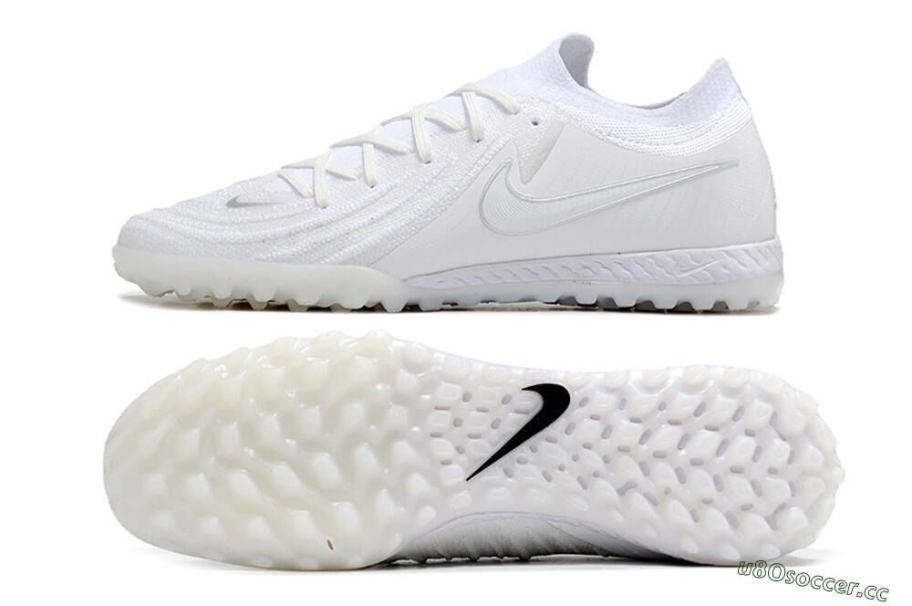 Men's Nike Phantom GX 2 Elite TF Artificial Turf Low-Tops Football Shoes - White/Beige/Black 1