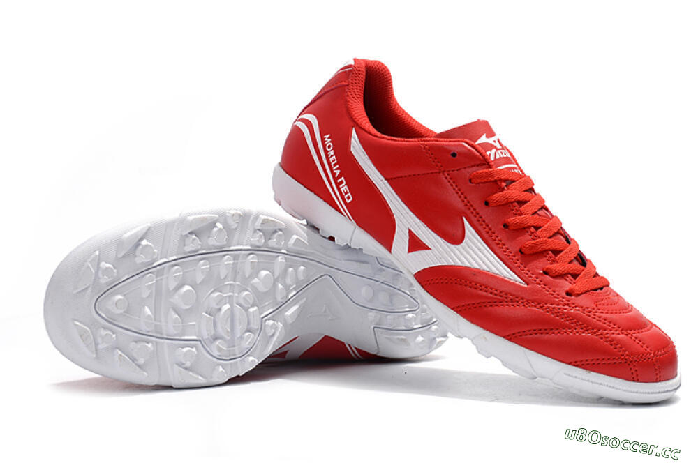 Men's Mizuno Morelia Neo TF Artificial Turf Low-Tops Football Shoes - Red/White 4