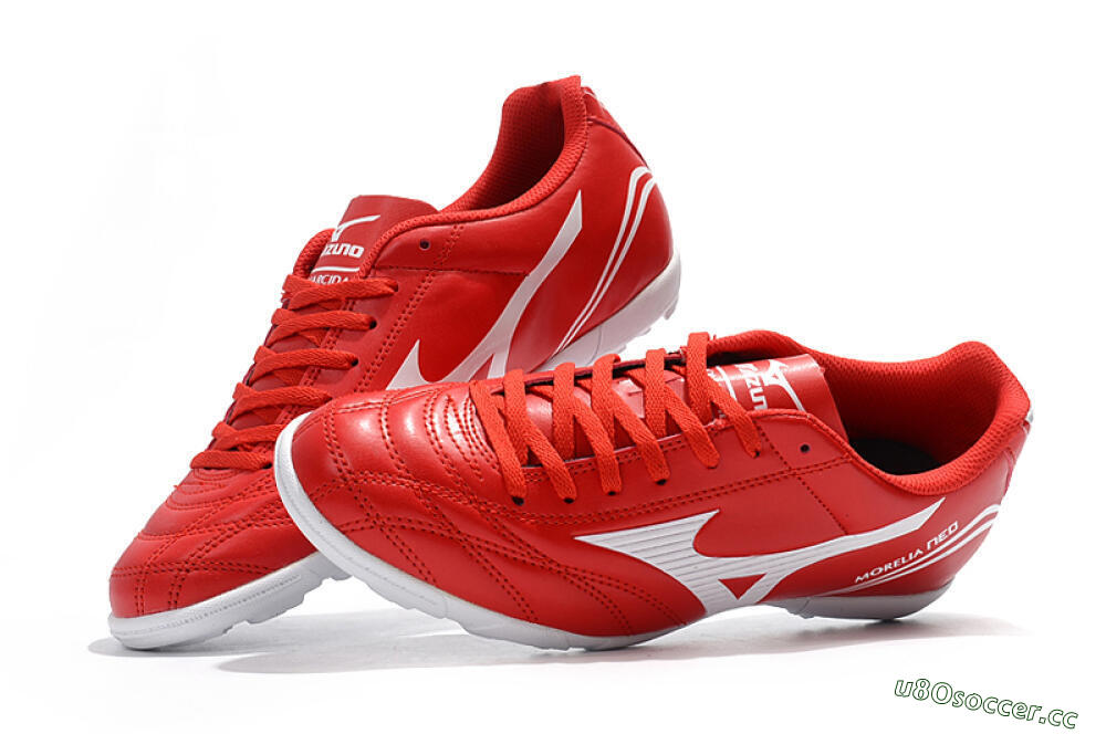 Men's Mizuno Morelia Neo TF Artificial Turf Low-Tops Football Shoes - Red/White 6