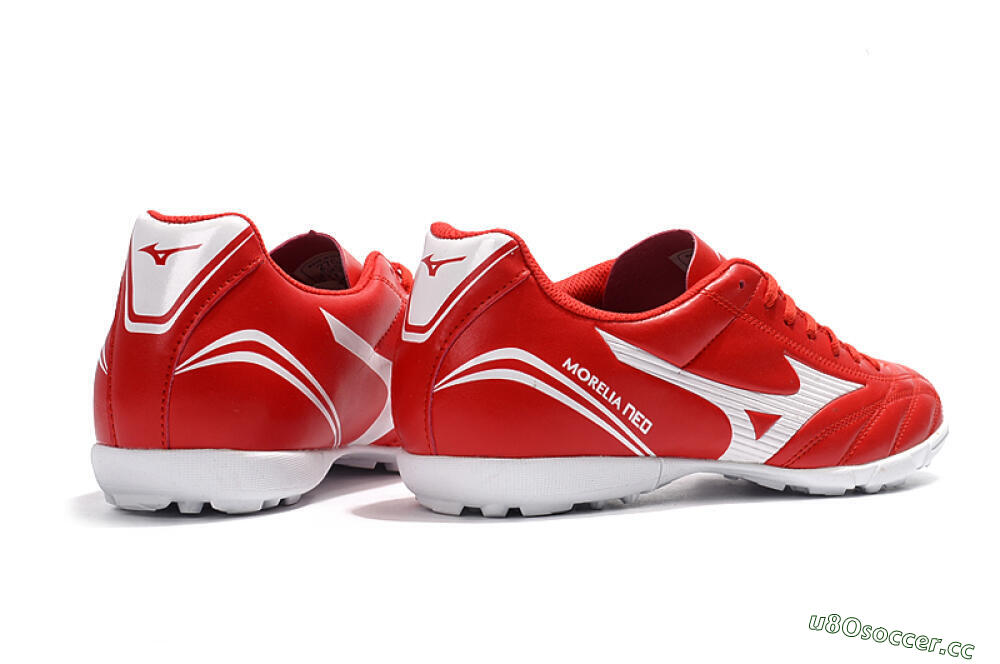 Men's Mizuno Morelia Neo TF Artificial Turf Low-Tops Football Shoes - Red/White 9