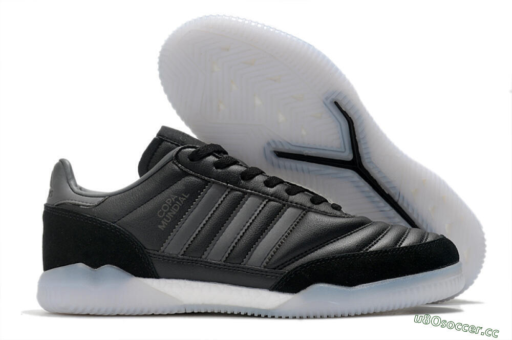 Men's Adidas Copa Mundial IC Indoor & Futsal Low-Tops Football Shoes - Black/White 2
