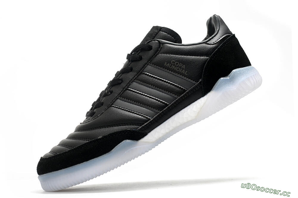 Men's Adidas Copa Mundial IC Indoor & Futsal Low-Tops Football Shoes - Black/White 5