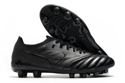 Men's Mizuno Morelia Neo 3 FG Firm Ground Low-Tops Football Boots - Black/Black