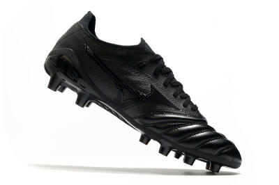 Men's Mizuno Morelia Neo 3 FG Firm Ground Low-Tops Football Boots - Black/Black