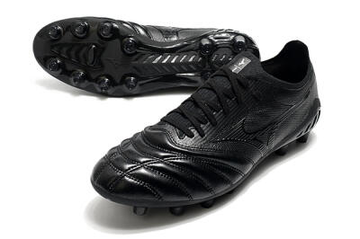 Men's Mizuno Morelia Neo 3 FG Firm Ground Low-Tops Football Boots - Black/Black