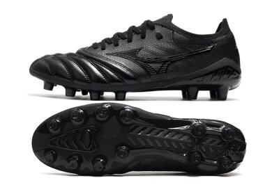 Men's Mizuno Morelia Neo 3 FG Firm Ground Low-Tops Football Boots - Black/Black