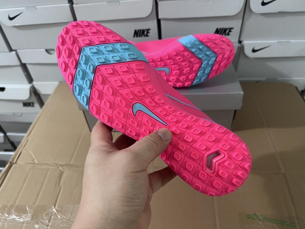 Men's Nike Air Zoom Mercurial Superfly 10 Elite TF Artificial Turf High-Tops Football Shoes - Pink/Red/Jade