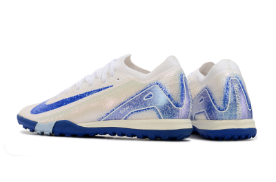 Unisex Nike Air Zoom Mercurial Vapor 16 Elite TF Artificial Turf Low-Tops Football Shoes - White/Blue
